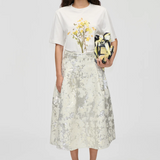 Stine Goya Voluminous Midi Skirt - Lurex Garden