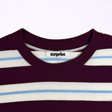 Surprise T-shirt Amy - Rayures Aubergine/Bleu Ciel