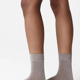 Swedish Stockings Ines Shimmery Socks - Mauve/Silver