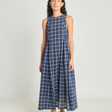 Twenty Seven Names Alternate Realities Dress - Navy Crinkle Check