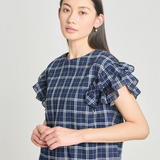 Twenty Seven Names Analyse This Top - Navy Crinkle Check