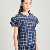 Twenty Seven Names Analyse This Top - Navy Crinkle Check