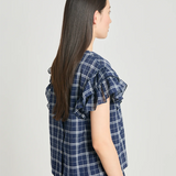 Twenty Seven Names Analyse This Top - Navy Crinkle Check