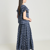 Twenty Seven Names Art Therapy Skirt - Navy Crinkle Check