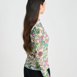Twenty Seven Names Fantasy Floral Top - Cream Floral Mesh