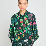 Twenty Seven Names Marigold Shirt - Deep Green Floral