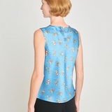 Twenty Seven Names Whoo-sah Top - Blue Satin Floral