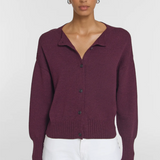 Viktoria & Woods Hart Merino Cardigan - Garnet