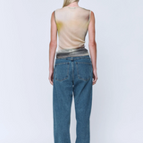 Wynn Hamlyn Cowl Silk Mesh Tank - Acid Forest