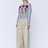 Wynn Hamlyn Pansy Flower Cardigan - Grey