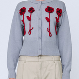 Wynn Hamlyn Pansy Flower Cardigan - Grey