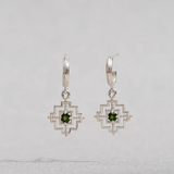 Zoe & Morgan Centered Earrings - 925 Sterling Silver with Chrome Diopside