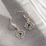 Zoe & Morgan Centered Earrings - 925 Sterling Silver with Chrome Diopside