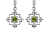 Zoe & Morgan Centered Earrings - 925 Sterling Silver with Chrome Diopside