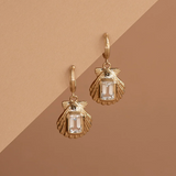 Zoe & Morgan Cordelia Earrings - 22k Gold Vermeil with White Topaz