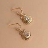 Zoe & Morgan Cordelia Earrings - 22k Gold Vermeil with White Topaz