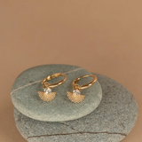 Zoe & Morgan Eos Earrings - 22k Gold Vermeil/White Zircon
