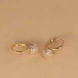 Zoe & Morgan Eos Earrings - 22k Gold Vermeil/White Zircon