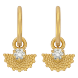 Zoe & Morgan Eos Earrings - 22k Gold Vermeil/White Zircon