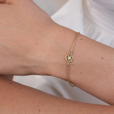 Zoe & Morgan Manuka Bracelet - 22k Gold Plate with White Zircon