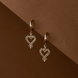 Zoe & Morgan Mini Gypsy Heart Earrings - 22k Gold Vermeil