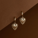 Zoe & Morgan Mini Heart Rays Earrings - 22k Gold Vermeil