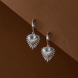 Zoe & Morgan Mini Heart Rays Earrings - 925 Sterling Silver