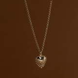 Zoe & Morgan Mini Heart Rays Necklace - 22k Gold Vermeil