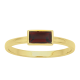 Zoe & Morgan Mon Petit Stacker Ring - 22k Gold Vermeil/Baguette Garnet