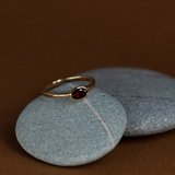 Zoe & Morgan Mon Petit Stacker Ring 22k Gold Vermeil/Oval Garnet