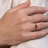 Zoe & Morgan Mon Petit Stacker Ring 22k Gold Vermeil/Oval Garnet