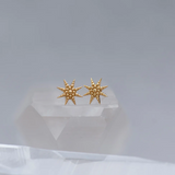 Zoe & Morgan Morning Star Stud - 22k Gold Plate