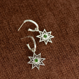 Zoe & Morgan Nora Hoops - 925 Sterling Silver with Chrome Diopsode