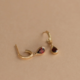 Zoe & Morgan Ophelia Hoops - 22k Gold Vermeil Garnet