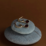 Zoe & Morgan Ophelia Hoops - 22k Gold Vermeil Garnet