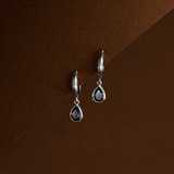 Zoe & Morgan Ophelia Hoops - 925 Sterling Silver Garnet