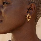 Zoe & Morgan Sister Stud - 22k Gold Vermeil with Rhodolite Garnet