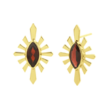Zoe & Morgan Sister Stud - 22k Gold Vermeil with Rhodolite Garnet