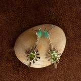 Zoe & Morgan Sisterhood Earring - 22k Gold Vermeil with Emerald & Peridot
