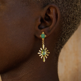 Zoe & Morgan Sisterhood Earring - 22k Gold Vermeil with Emerald & Peridot