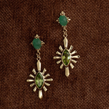 Zoe & Morgan Sisterhood Earring - 22k Gold Vermeil with Emerald & Peridot