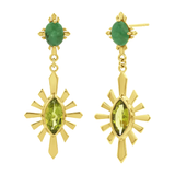 Zoe & Morgan Sisterhood Earring - 22k Gold Vermeil with Emerald & Peridot