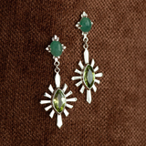 Zoe & Morgan Sisterhood Earring - 925 Sterling Silver with Emerald & Peridot