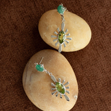 Zoe & Morgan Sisterhood Earring - 925 Sterling Silver with Emerald & Peridot