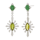Zoe & Morgan Sisterhood Earring - 925 Sterling Silver with Emerald & Peridot