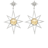 Zoe & Morgan Sunburst Earrings 925 Sterling Silver - Lemon Quartz