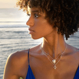 Zoe & Morgan Hearts Ray Necklace - Sterling Silver