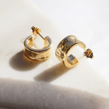 Creeps & Violets Squashed Hoops - Gold