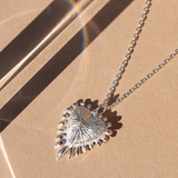 Zoe & Morgan Hearts Ray Necklace - Sterling Silver